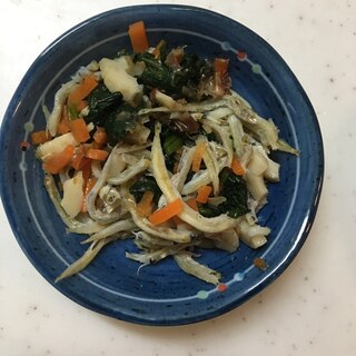 小女子ちりめんとほうれん草の和え物(*^^*)☆